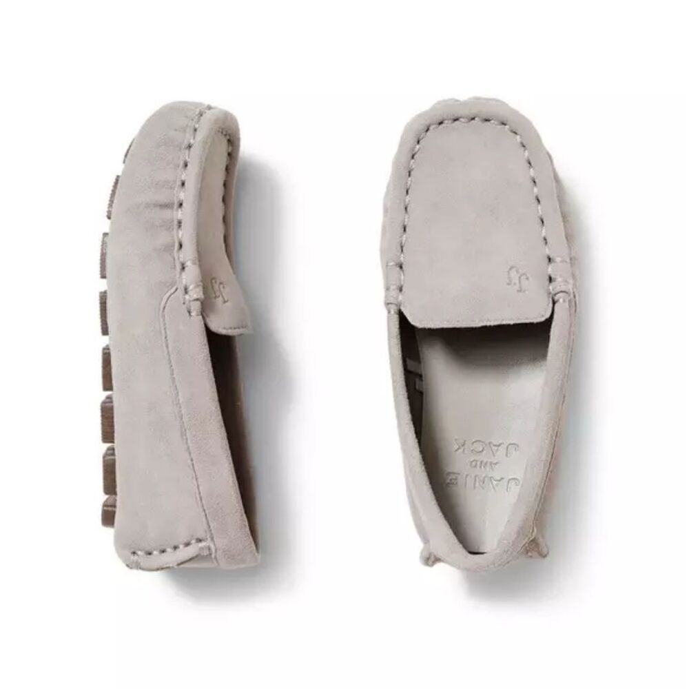 Janie and Jack Suede Driving Shoe in Gray Size 6 Little Boys